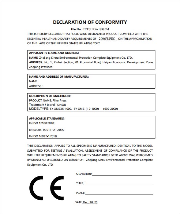 CE Certificate Introduction